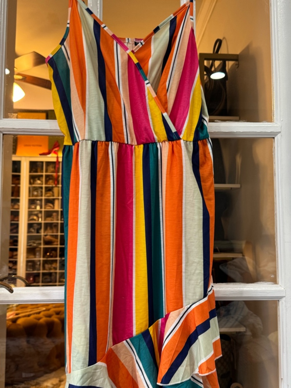 🌺🔸☀️🔹Women’s Striped Ruffle Hem Sundress - Multi Color mini 🔹☀️🔸🌺 - Picture 4 of 6
